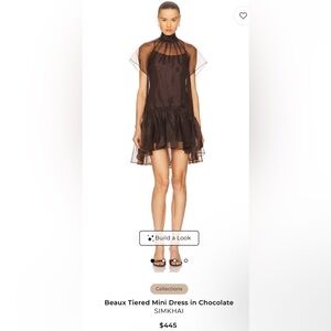 Simkhai Beaux Tiered Mini Dress in Chocolate